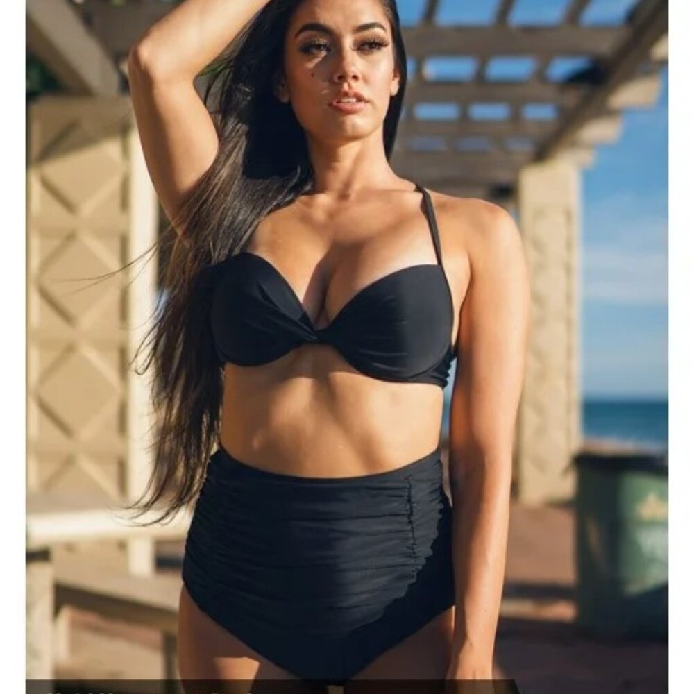 New RELLECIGA Women's High Waisted Ruched Bikini Bottom